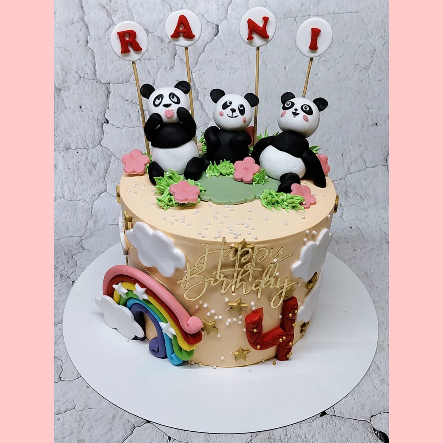 3 Panda Designer Cake – Cute Animal Theme Cake | Ministry of Cakes