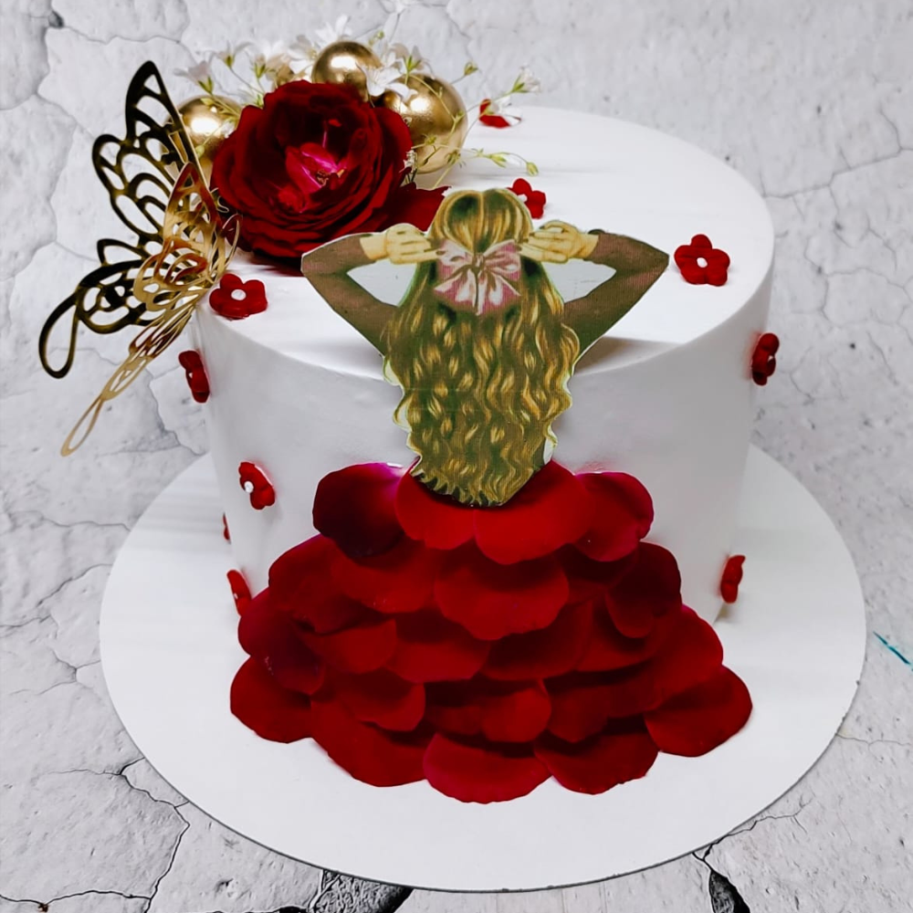 Rose Gown Elegance Designer Cake