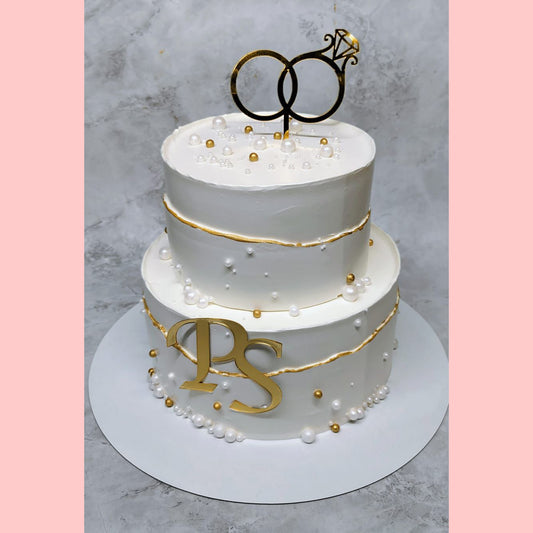 Elegant Engagement Designer Cake | Ministry of Cakes