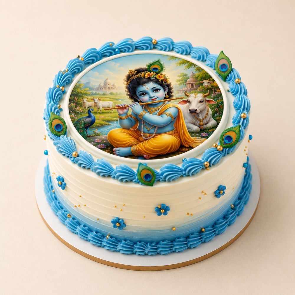 Little Krishna Photo Topper Cake | Ministry of Cakes