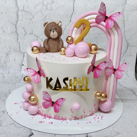 Teddy Girlish Themed Designer Cake – Cute Celebration Cake | Ministry of Cakes